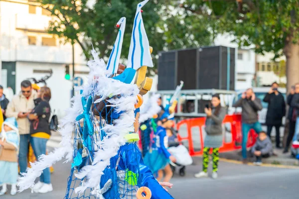 Cartagena Espanha Março 2019 Desfile Carnaval Colorido Organizado Pelos Habitantes — Fotografia de Stock