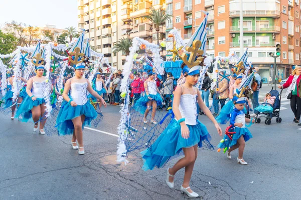 Cartagena Spain Март 2019 Красочный Карнавальный Парад Организованный Жителями Известного — стоковое фото