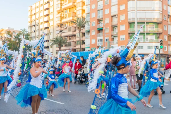 Cartagena Espagne Mars 2019 Défilé Carnaval Coloré Organisé Par Les — Photo