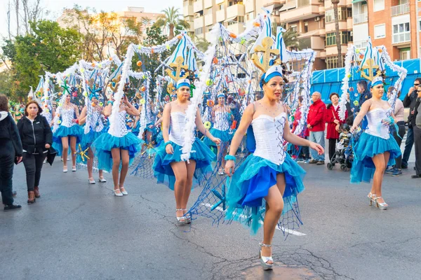 Cartagena Spanje Maart 2019 Een Kleurrijke Carnavals Parade Georganiseerd Door — Stockfoto