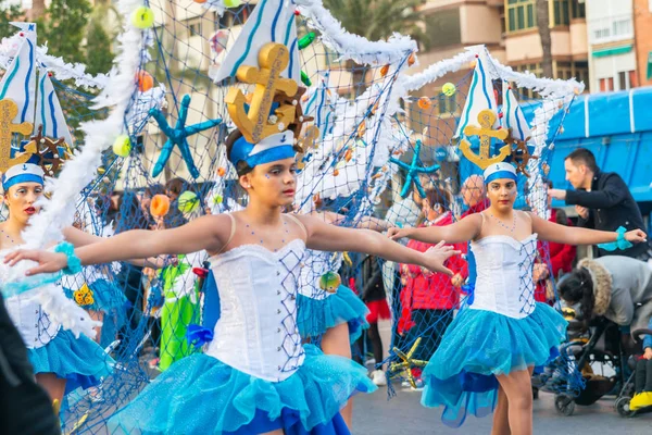 Cartagena Spain March 2019 Colorful Carnival Parade Organized Inhabitants Famous — Stock Photo, Image