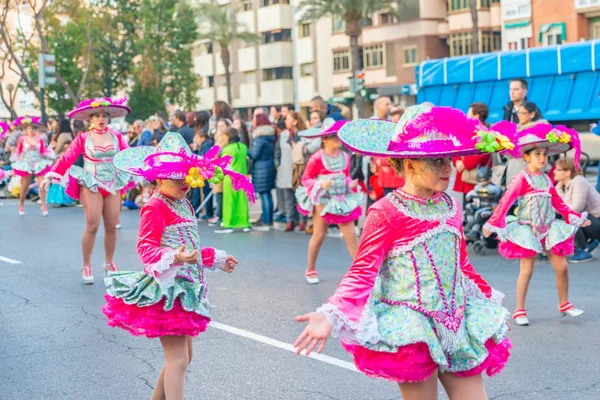 Cartagena Spain Март 2019 Красочный Карнавальный Парад Организованный Жителями Известного — стоковое фото