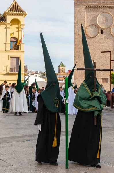 Vélez Málaga Hiszpania Marca 2018 Osób Uczestniczących Procesji Podczas Wielkiego — Zdjęcie stockowe