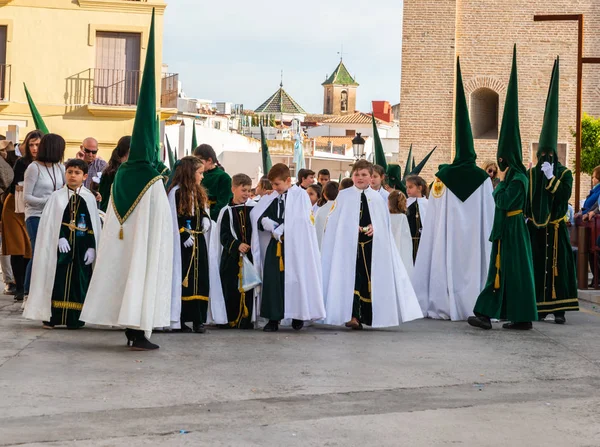 Velez Malaga España Marzo 2018 Personas Que Participan Procesión Semana — Foto de Stock