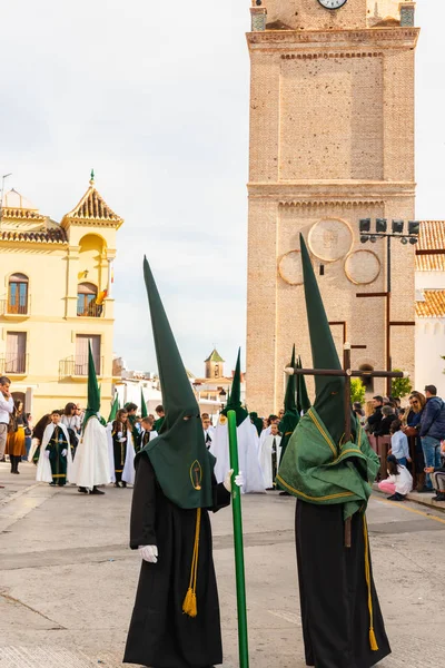 Vélez Málaga Hiszpania Marca 2018 Osób Uczestniczących Procesji Podczas Wielkiego — Zdjęcie stockowe