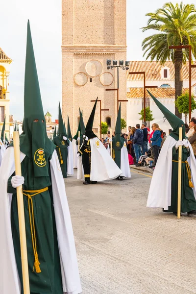 Velez Malaga España Marzo 2018 Personas Que Participan Procesión Semana — Foto de Stock