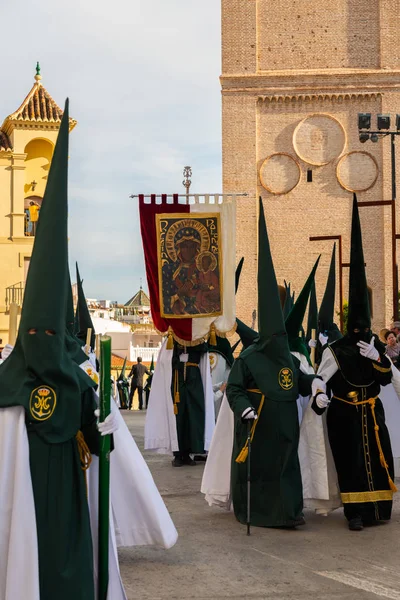 Vélez Málaga Hiszpania Marca 2018 Osób Uczestniczących Procesji Podczas Wielkiego — Zdjęcie stockowe