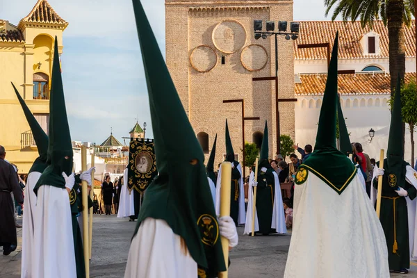 Vélez Málaga Hiszpania Marca 2018 Osób Uczestniczących Procesji Podczas Wielkiego — Zdjęcie stockowe