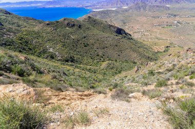 Ünlü t önde gelen dağlarda boş ve dar bir yol