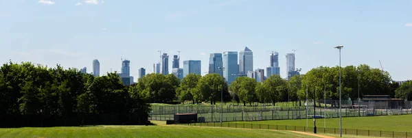 Londen, VK-21 mei 2019 panorama van het financiële district van — Stockfoto