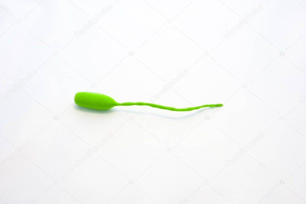 Enlarged copy of model organism with single flagellum or tail, under scientific name of flagellates in green is on isolated white background. Visualization type pathogenic bacteria Vibrio cholerae