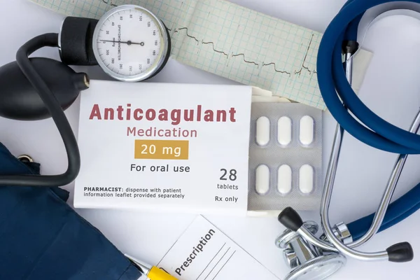 Anticoagulant Pour Sang Pour Prévention Prophylaxie Des Maladies Vasculaires Cœur — Photo