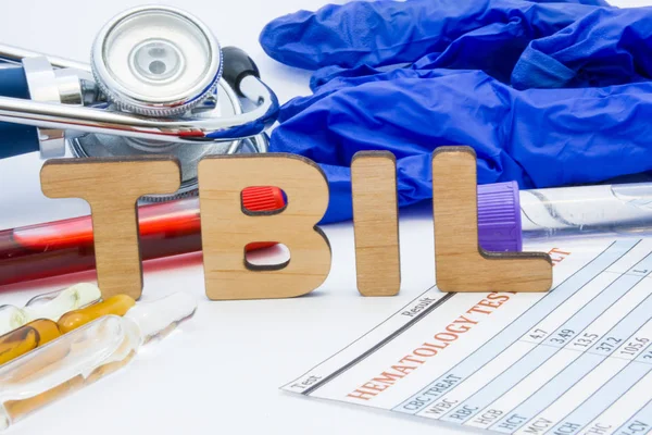 Tbil Laboratory Medical Abbreviation Total Bilirubin Concept Photo Table Laboratory — Stock Photo, Image