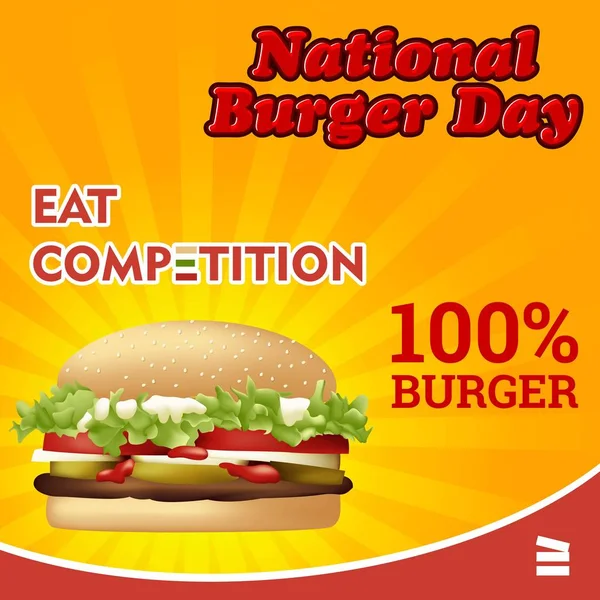 Ulusal burger gün vektör çizim için tebrik kartı, poster ve başlık sayfası