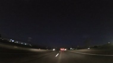 Denver, Colorado, ABD-7 Ocak, 2018-Pov-sürüş eyaletlerarası Otoban I25 gece