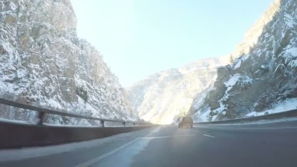 Colorado Usa December 2017 Pov Standpunkt Fahren Durch Bergland Winter — Stockvideo