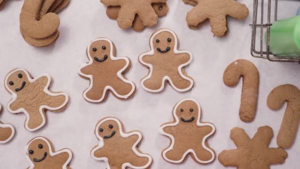 Décorer Les Biscuits Pain Épice Avec Glaçage Royal Pour Noël — Video