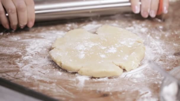 Krok Kroku Walcowania Ciasta Walcowania Ciasta Sezon Wakacyjny Pieczenia Pieczenie — Wideo stockowe