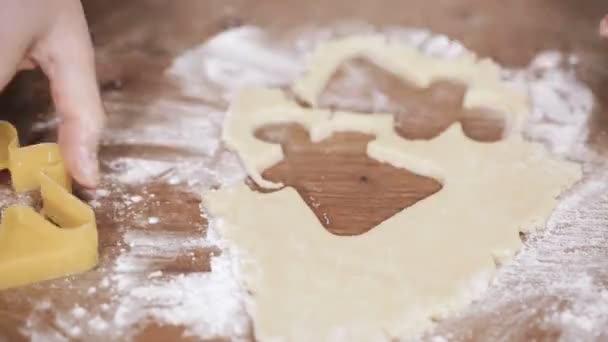 Upływ Czasu Krok Kroku Sezon Wakacyjny Pieczenia Pieczenie Ciasteczek Cukru — Wideo stockowe