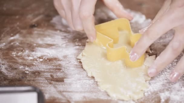 Paso Paso Horneado Temporada Navideña Hornear Galletas Azúcar Para Navidad — Vídeo de stock