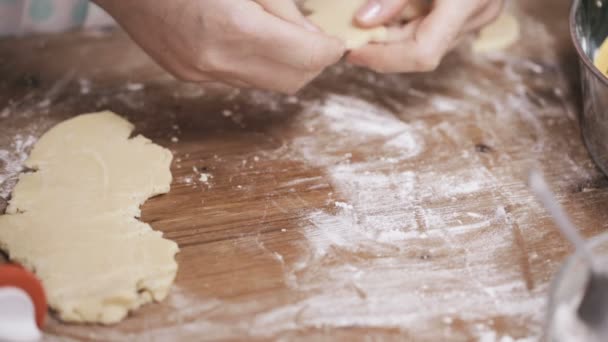 Passo Dopo Passo Cottura Stagione Festa Cuocere Biscotti Zucchero Natale — Video Stock