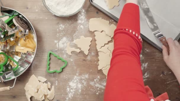 Adım Adım Pişirme Tatil Sezonu Noel Için Şekerli Kurabiye Pişirme — Stok video