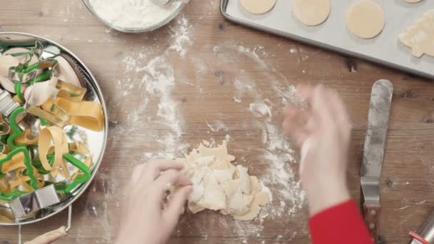 Paso Paso Horneado Temporada Navideña Hornear Galletas Azúcar Para Navidad — Vídeos de Stock