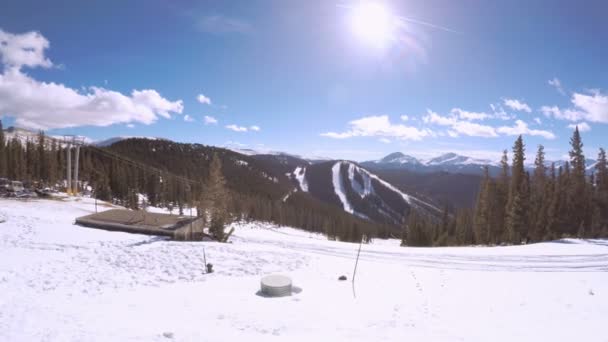 Colorado Usa Dezember 2017 Pov Standpunkt Skifahren Colorado Rockies Der — Stockvideo