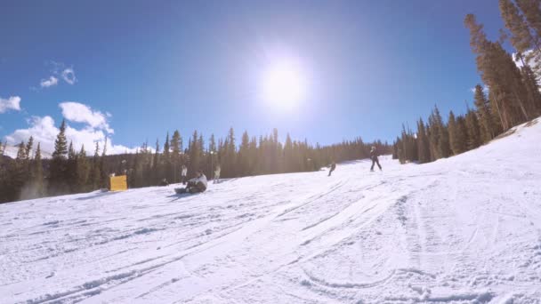 Colorado Usa December 2017 Pov Synvinkel Skidåkning Colorado Rockies Tidig — Stockvideo