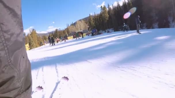 Колорадо Сша Декабря 2017 Года Точка Зрения Pov Катание Лыжах — стоковое видео