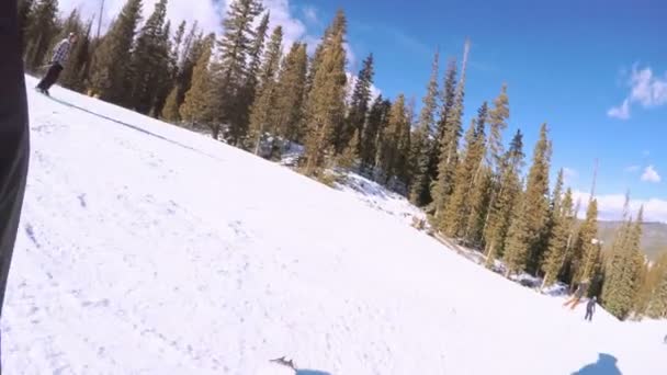 Colorado Usa Diciembre 2017 Punto Vista Pov Esquí Colorado Rockies — Vídeos de Stock