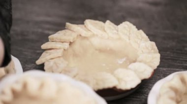 Zaman atlamalı. Pasta kabuk için mini Kabak börek hazırlama