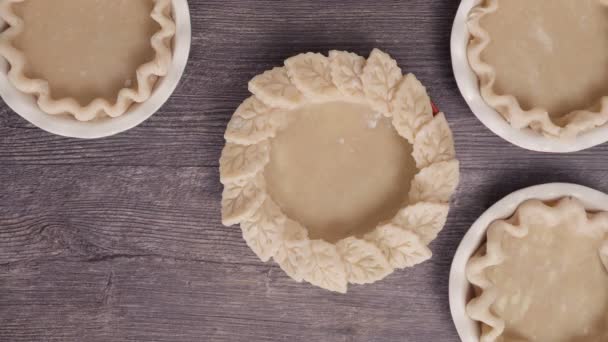 Время Истекло Подготовка Пирожных Мини Тыквенных Пирогов — стоковое видео