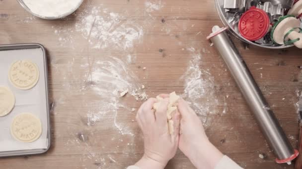 Skridt Skridt Ferie Sæson Bagning Bagning Sukker Cookies Til Jul – Stock-video