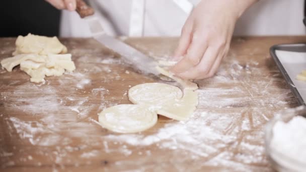 Stap Voor Stap Vakantieseizoen Bakken Suiker Koekjes Bakken Voor Kerstmis — Stockvideo