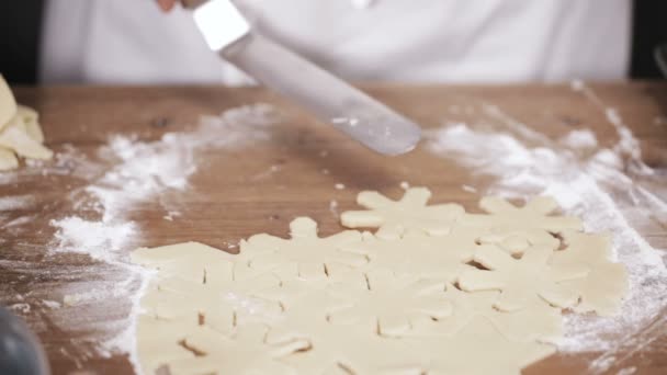 Passo Passo Cozimento Época Férias Biscoitos Açúcar Para Natal — Vídeo de Stock