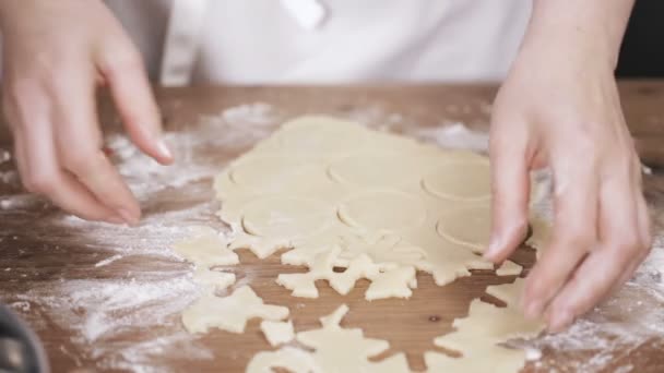 Skridt Skridt Ferie Sæson Bagning Bagning Sukker Cookies Til Jul – Stock-video