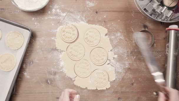 Krok Kroku Sezon Wakacyjny Pieczenia Pieczenie Ciasteczek Cukru Boże Narodzenie — Wideo stockowe