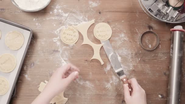 Paso Paso Horneado Temporada Navideña Hornear Galletas Azúcar Para Navidad — Vídeos de Stock