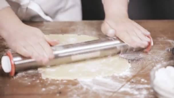 Passo Dopo Passo Cottura Stagione Festa Cuocere Biscotti Zucchero Natale — Video Stock