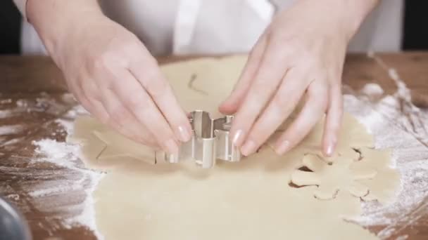 Schritt Für Schritt Weihnachtsbacken Zuckerplätzchen Backen Weihnachten — Stockvideo