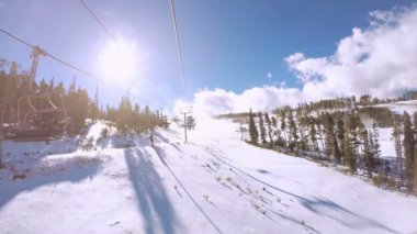 Colorado, ABD-ö. 2 Aralık 2017. POV bir bakış açısı. Kayak Colorado Rockies erken kayak sezonu.