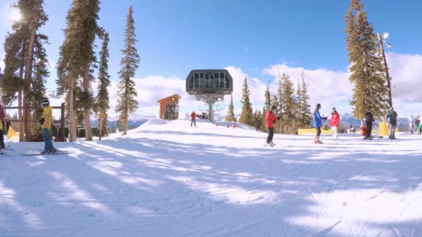 Colorado Eua Dezembro 2017 Ponto Vista Pov Esqui Colorado Rockies — Vídeo de Stock