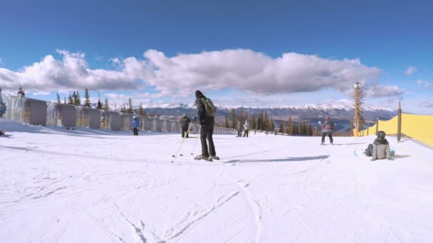 Colorado Usa Diciembre 2017 Punto Vista Pov Esquí Colorado Rockies — Vídeos de Stock