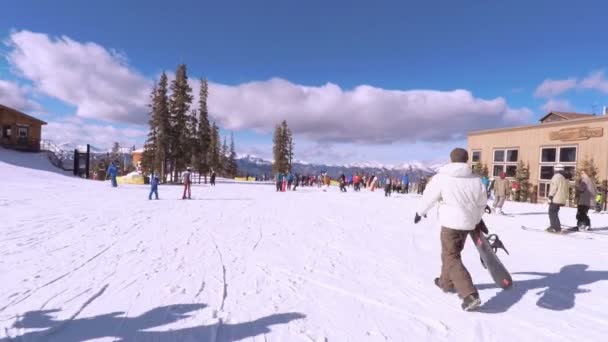 Colorado Usa December 2017 Pov Synvinkel Skidåkning Colorado Rockies Tidig — Stockvideo