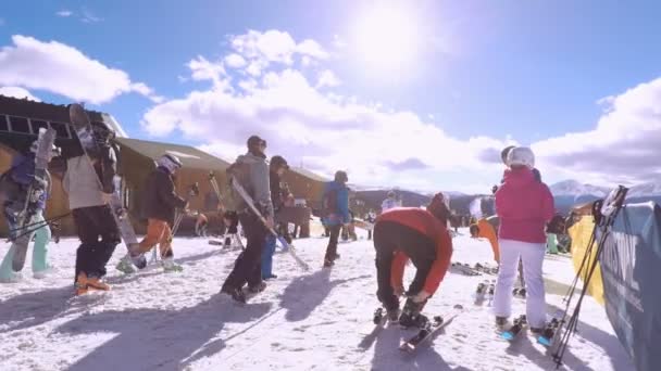 Colorado Usa Dezember 2017 Pov Standpunkt Skifahren Colorado Rockies Der — Stockvideo