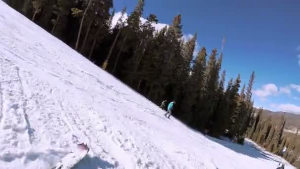 Colorado Usa Prosinec 2017 Pov Úhlu Pohledu Lyžování Colorado Rockies — Stock video