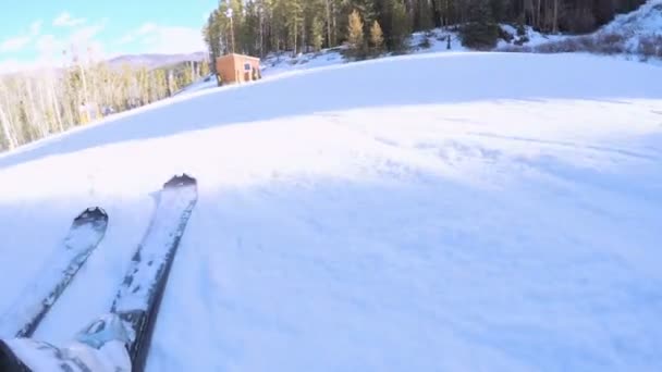 Colorado Usa Desember 2017 Pandangan Pov Ski Colorado Rockies Awal — Stok Video