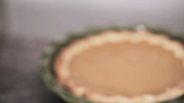 Крок Кроком Випічки Домашнього Приготування Гарбузовий Пиріг День Подяки Обідом — стокове відео