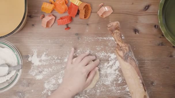 Stap Voor Stap Vakantieseizoen Bakken Suiker Koekjes Bakken Voor Kerstmis — Stockvideo